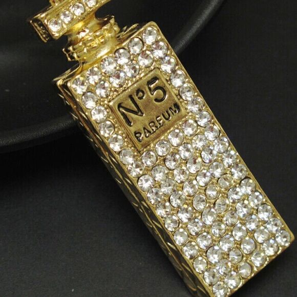 💛 Betsey Johnson NEW crystal perfume bottle pendant necklace 💛 - Picture 2 of 4